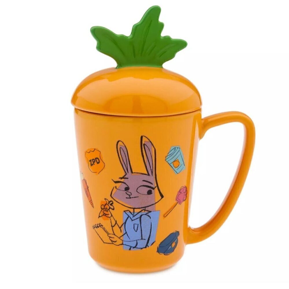 NWT Zootopia Judy Hopps Hop To It Carrot Mug with Lid